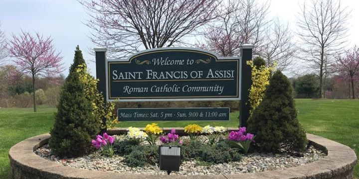 St. Francis of Assisi front sign.