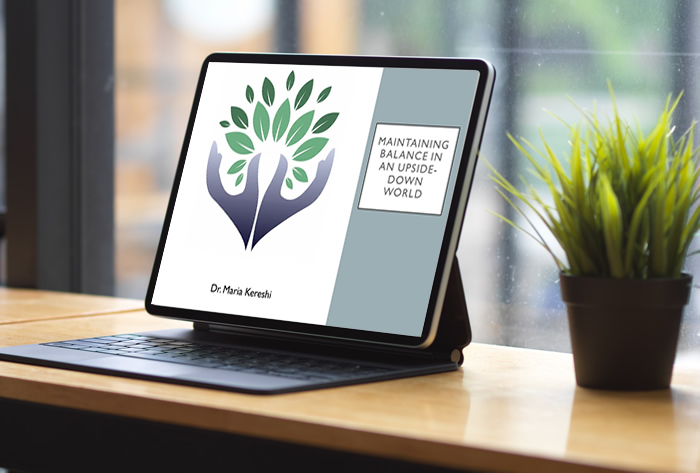 Slide from presentation in tablet screen.